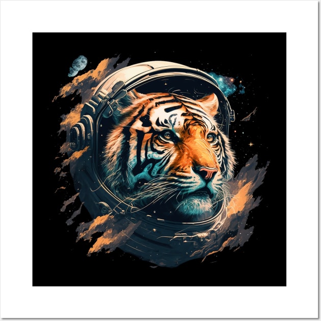 space tiger Wall Art by a cat cooking